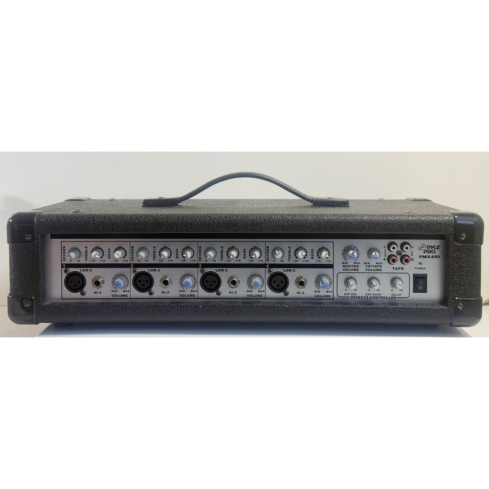 PylePro PMX401 4-Channel Powered PA Mixer/Amplifier, 150W, Aux (3.5mm) and RCA